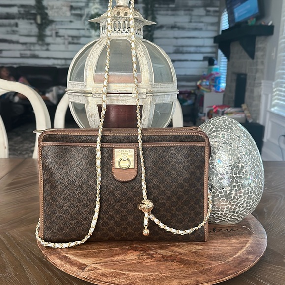 Vintage Celine Macadame pouch EUC with crossbody chain strap - Picture 1 of 16
